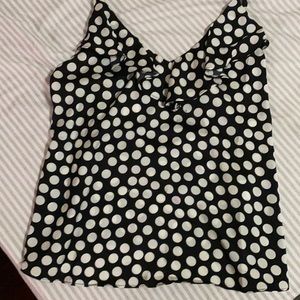 Black and white polka dot tank top